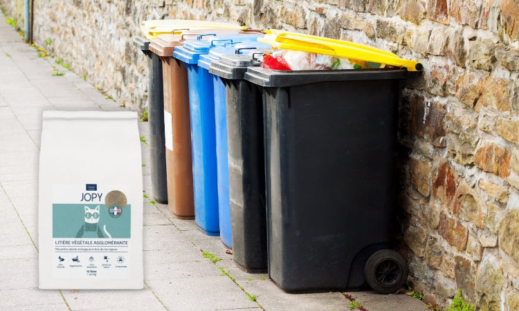 Où jeter la litière sale de mon chat?