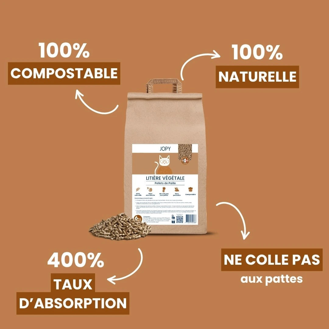Litière Végétale Chat – Pellets de Paille