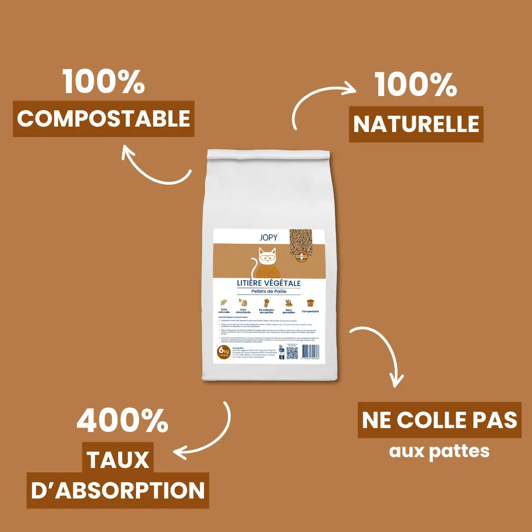 Litière Végétale Chat – Pellets de Paille